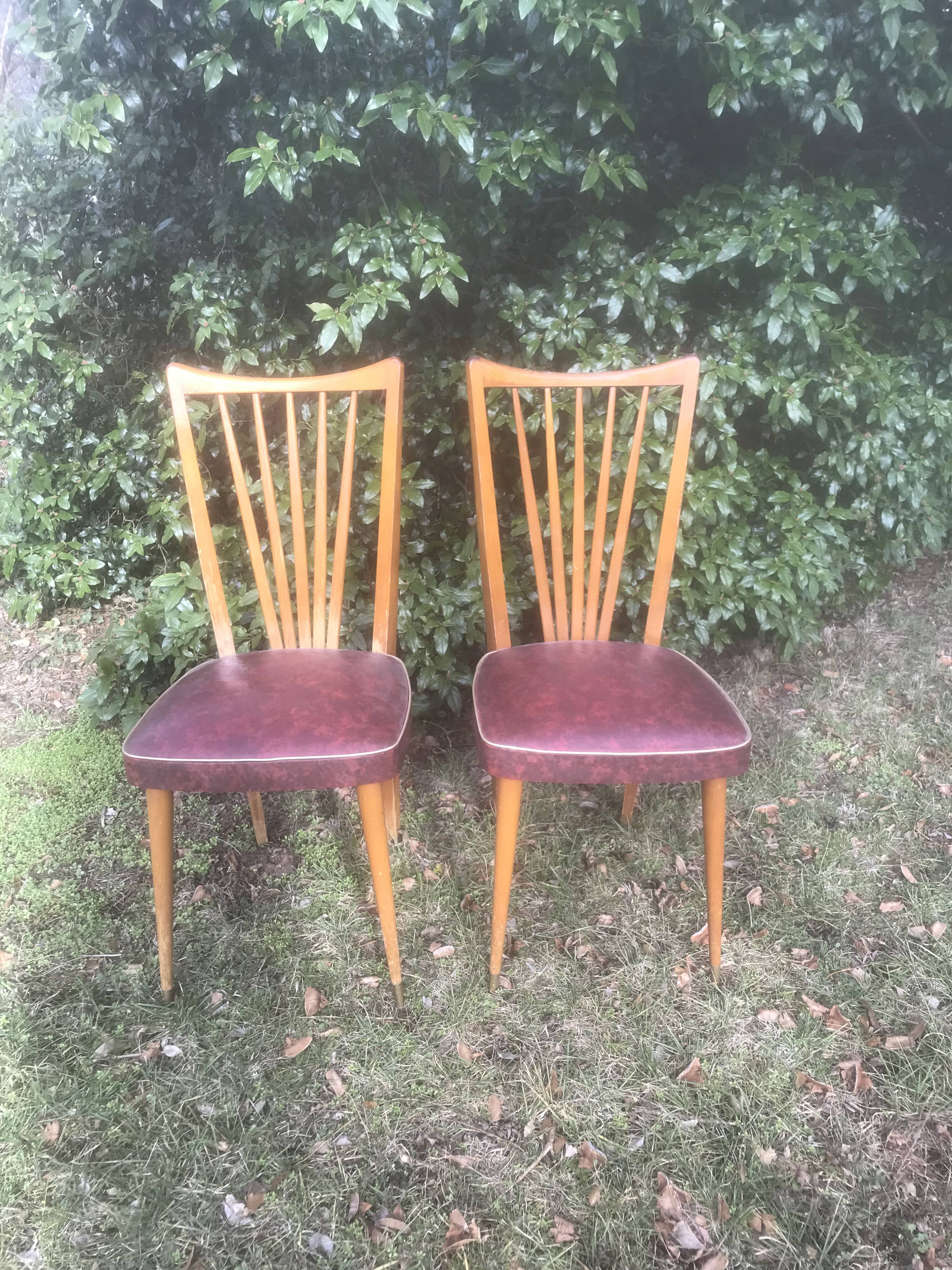 Paire de chaises Charles Ramos 1960