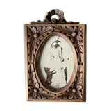 antique carved wooden photo frame
