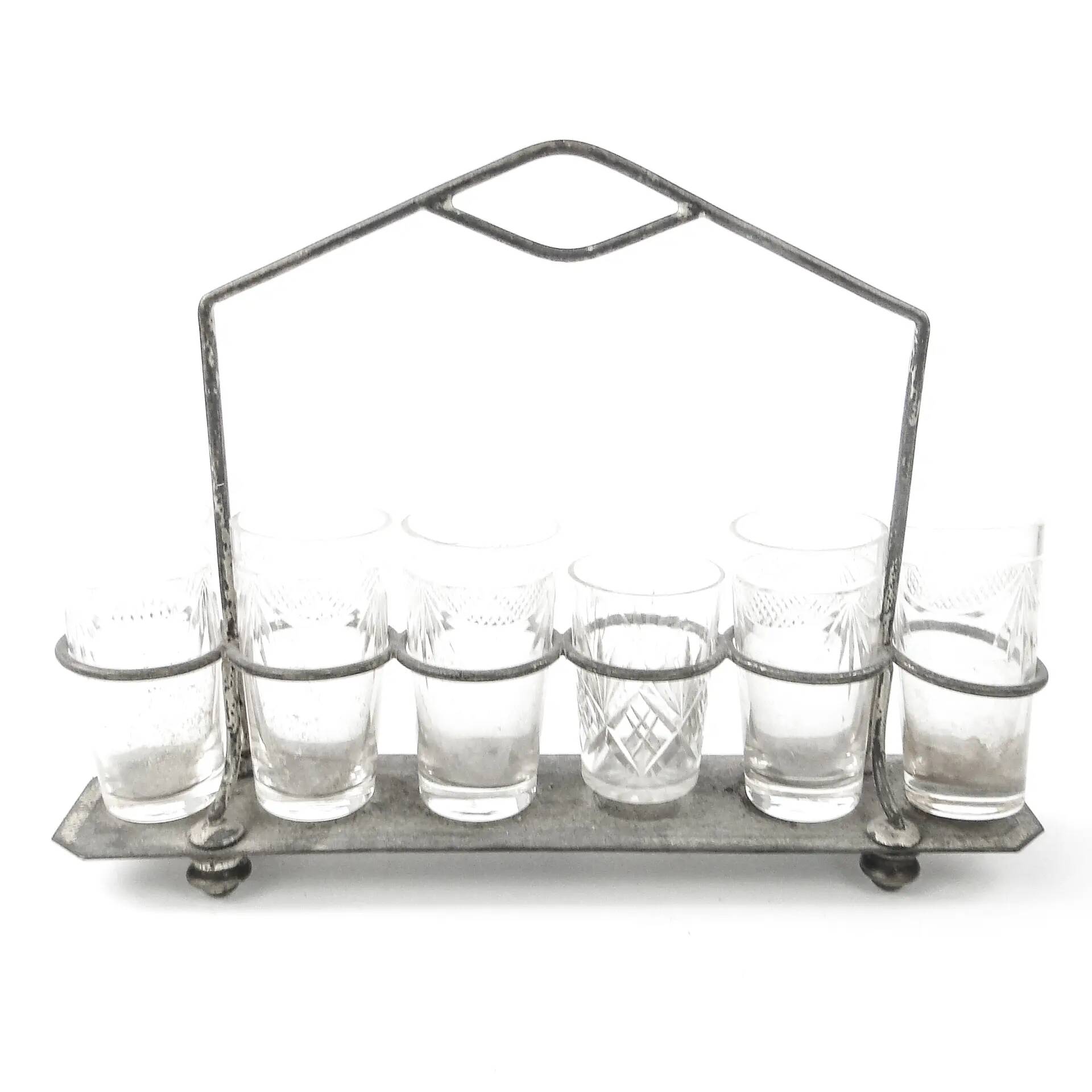 Verre à vodka cabaret, Art Nouveau, laiton argenté, Autriche, début du 20e siècle