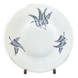 Large round dish decorated with ferns, marot limoges 41 cm