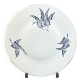 Large round dish decorated with ferns, marot limoges 41 cm