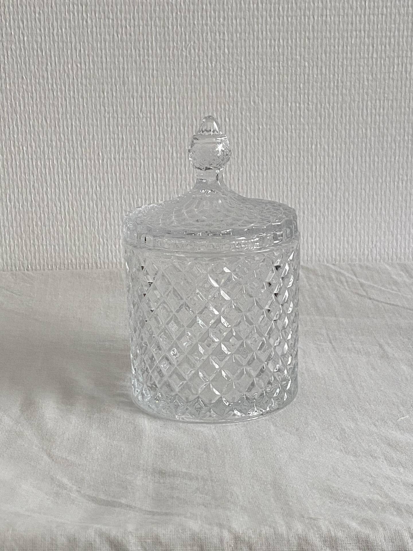 Candy box / glass cotton pot with crystal effect