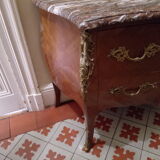 Chest of drawers 2 drawers Louis XV curved rosewood