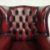 English armchair chesterfield burgundy leather