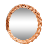 Miroir rond rotin osier 34cm