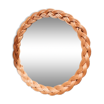 Miroir rond rotin osier 34cm
