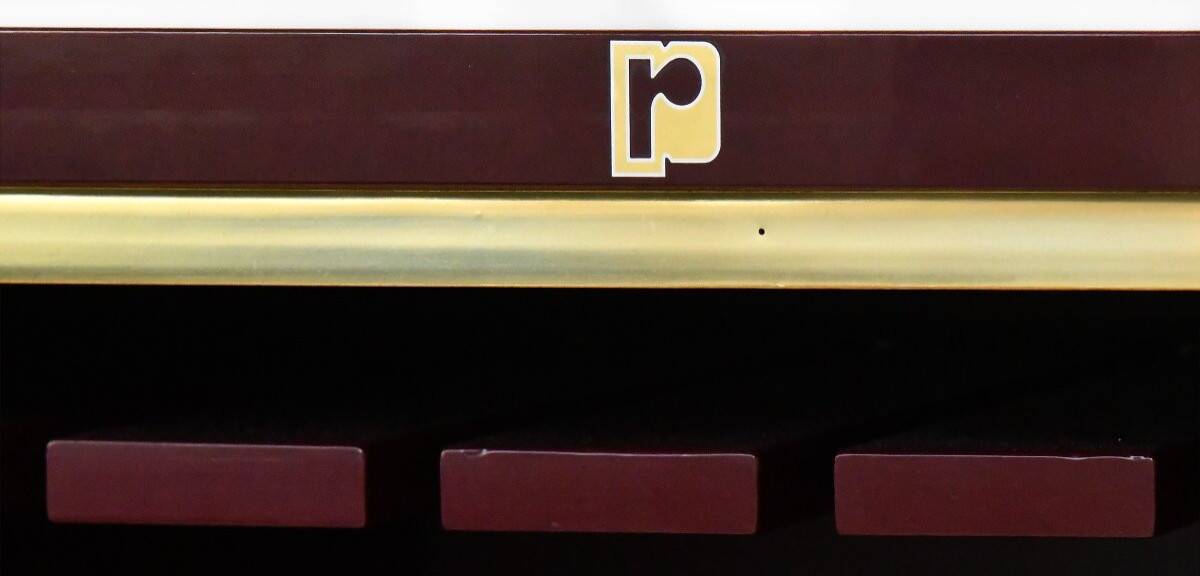 Burgundy lacquered wooden bar cabinet by designer Paco Rabanne.