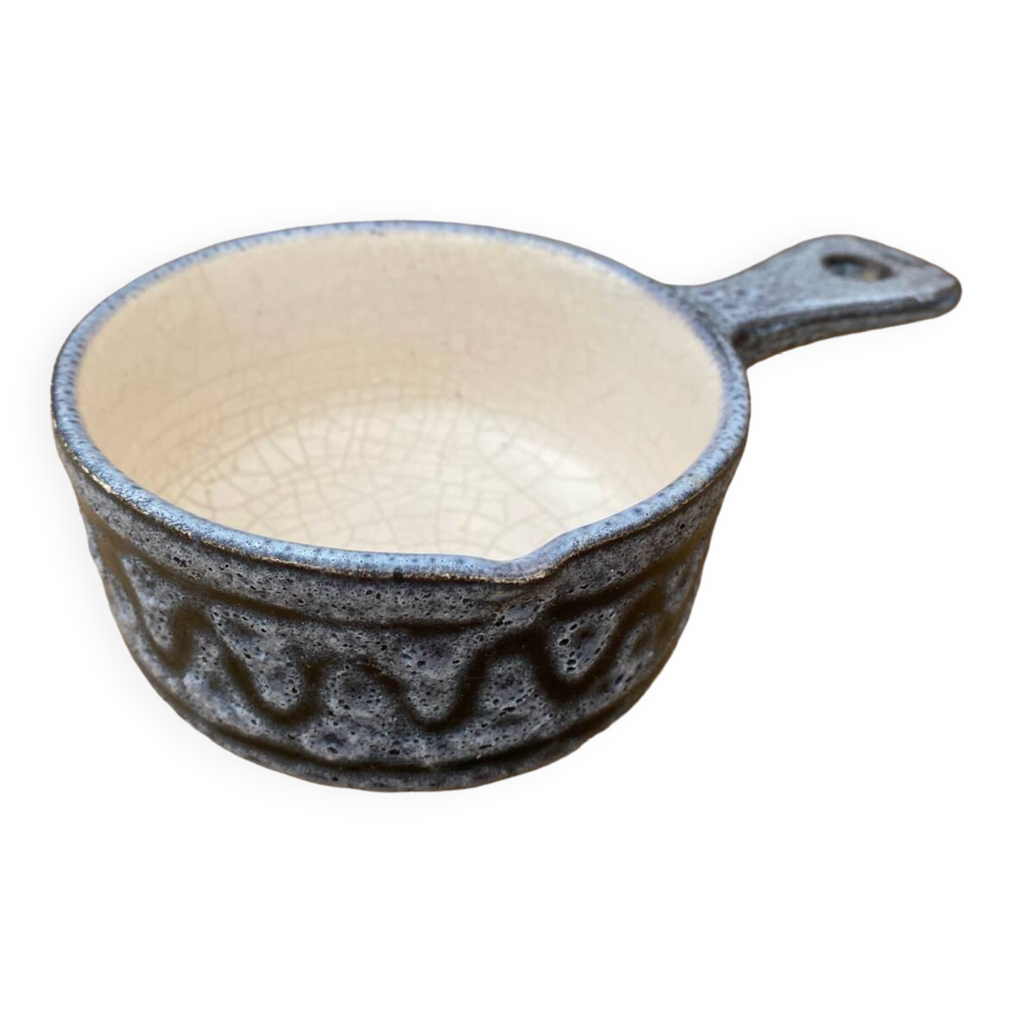 Old jean austruy ceramic casserole shape vintage caquelon pocket