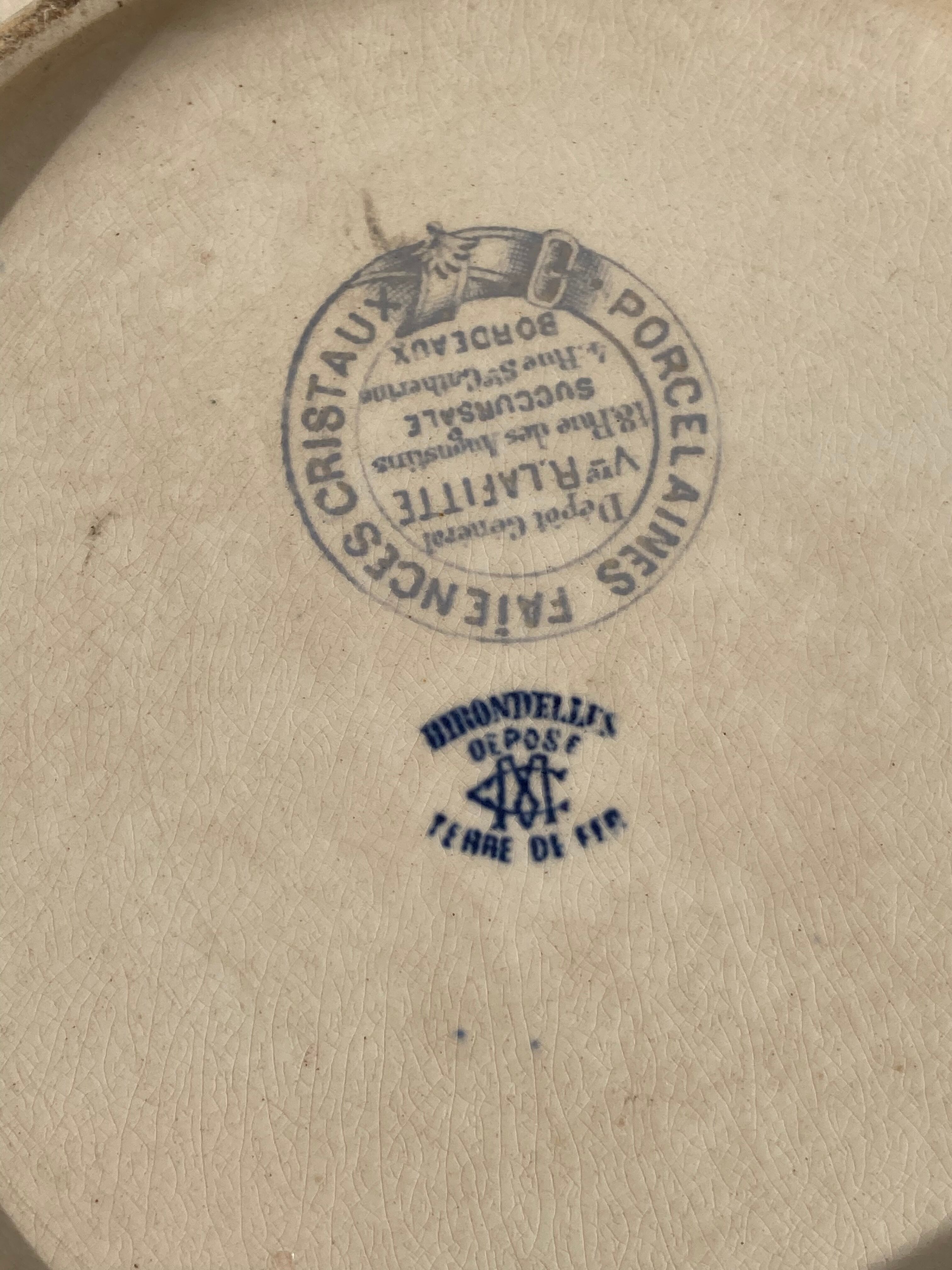 Iron earth tureen, Hirondelle model from the Lafitte factory in Bordeaux - old earthenware