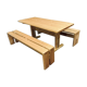 Bench and table set Charlotte Perriand model "les Arcs"