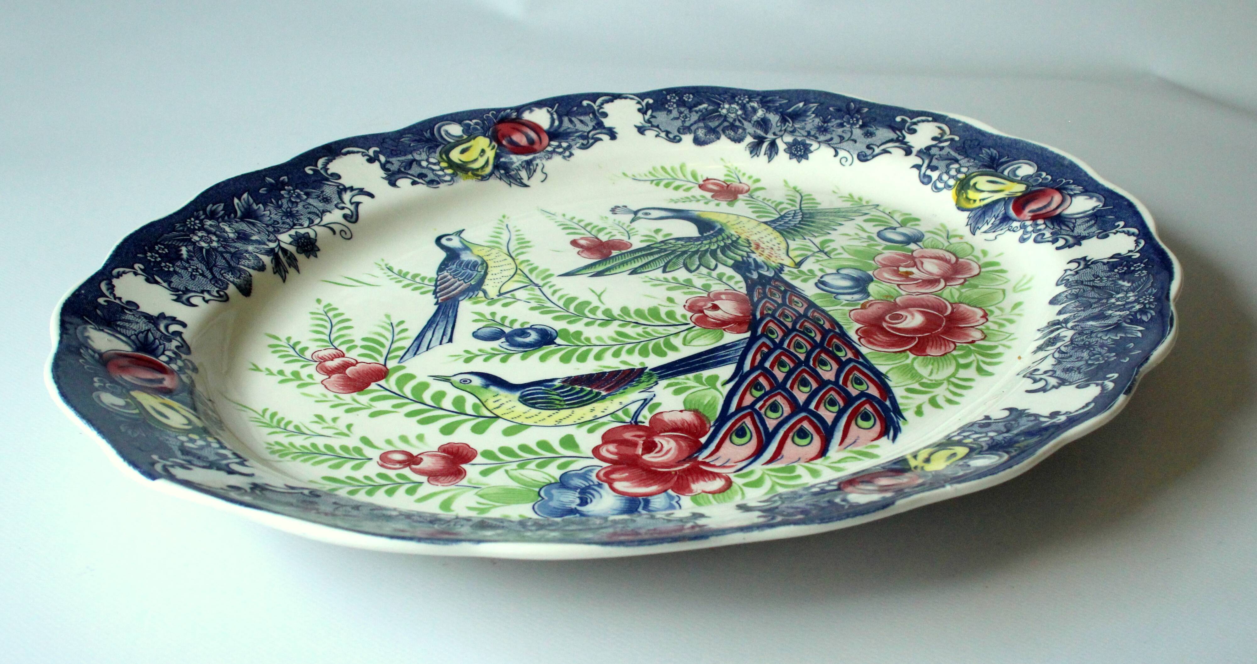 XL asian ceramic serving platter - made in Japan - Vintage
