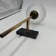 Pair of brass and glass wall lamps