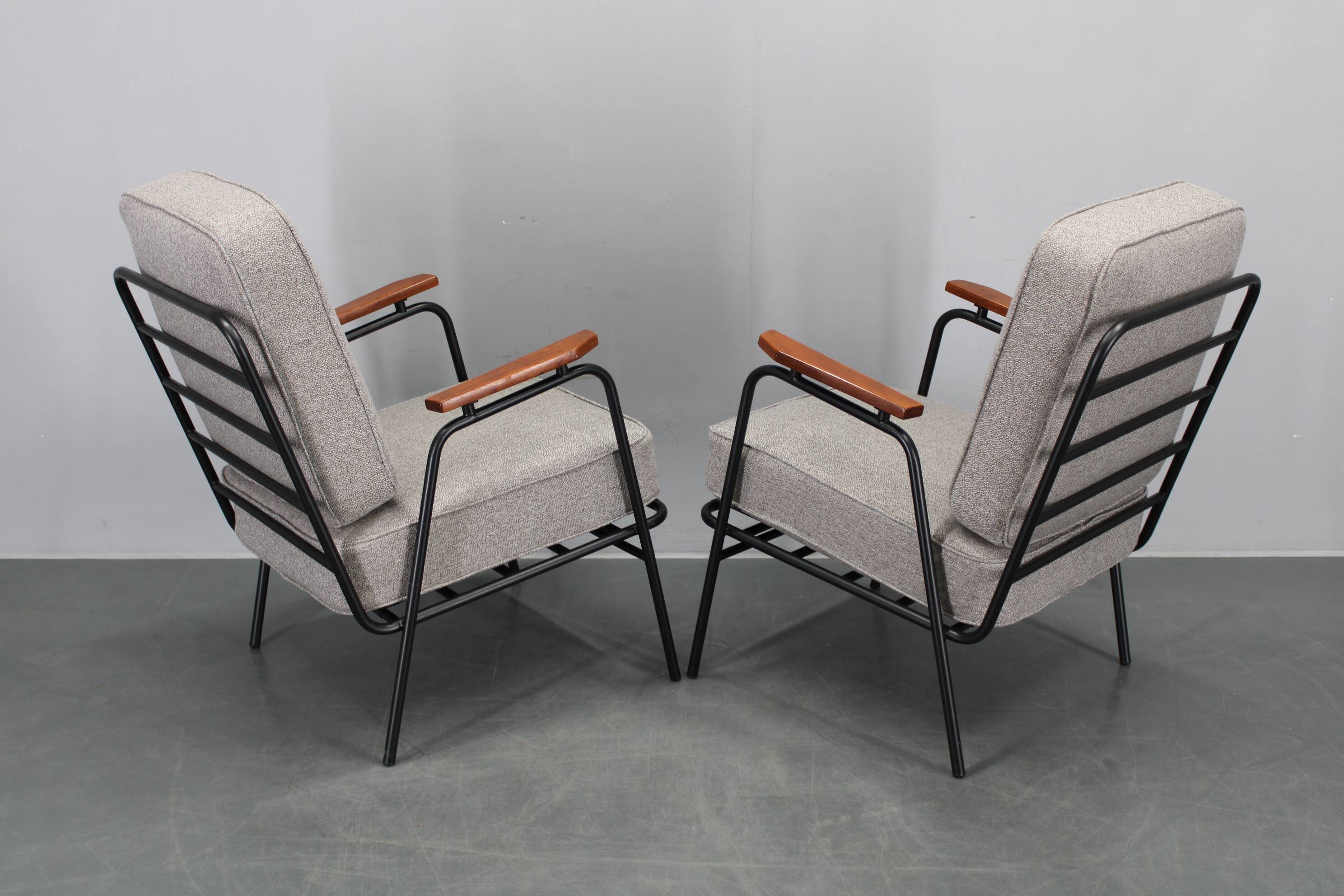1950s pair of rare restored armchairs by RAWI, Netherlands