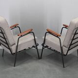 1950s pair of rare restored armchairs by RAWI, Netherlands