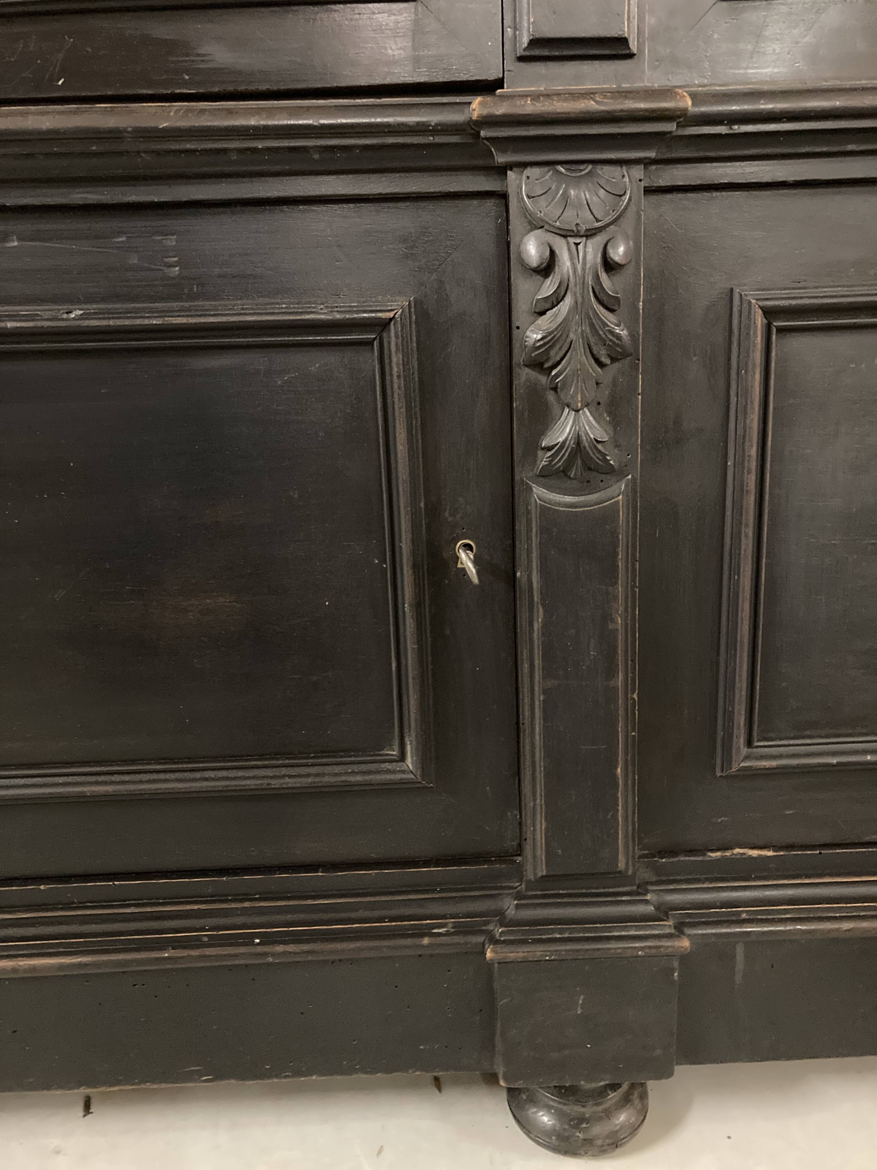 Library from the Napoléon III era in blackened pear wood.