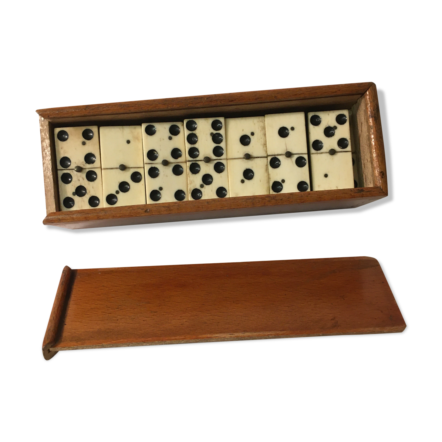 Set of ancient dominoes in wood and bone