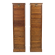 Pair of oak curtain file cabinets