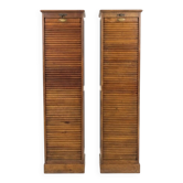 Pair of oak curtain file cabinets