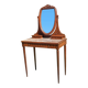 Art Deco oak dressing table, marble top and swivel mirror.