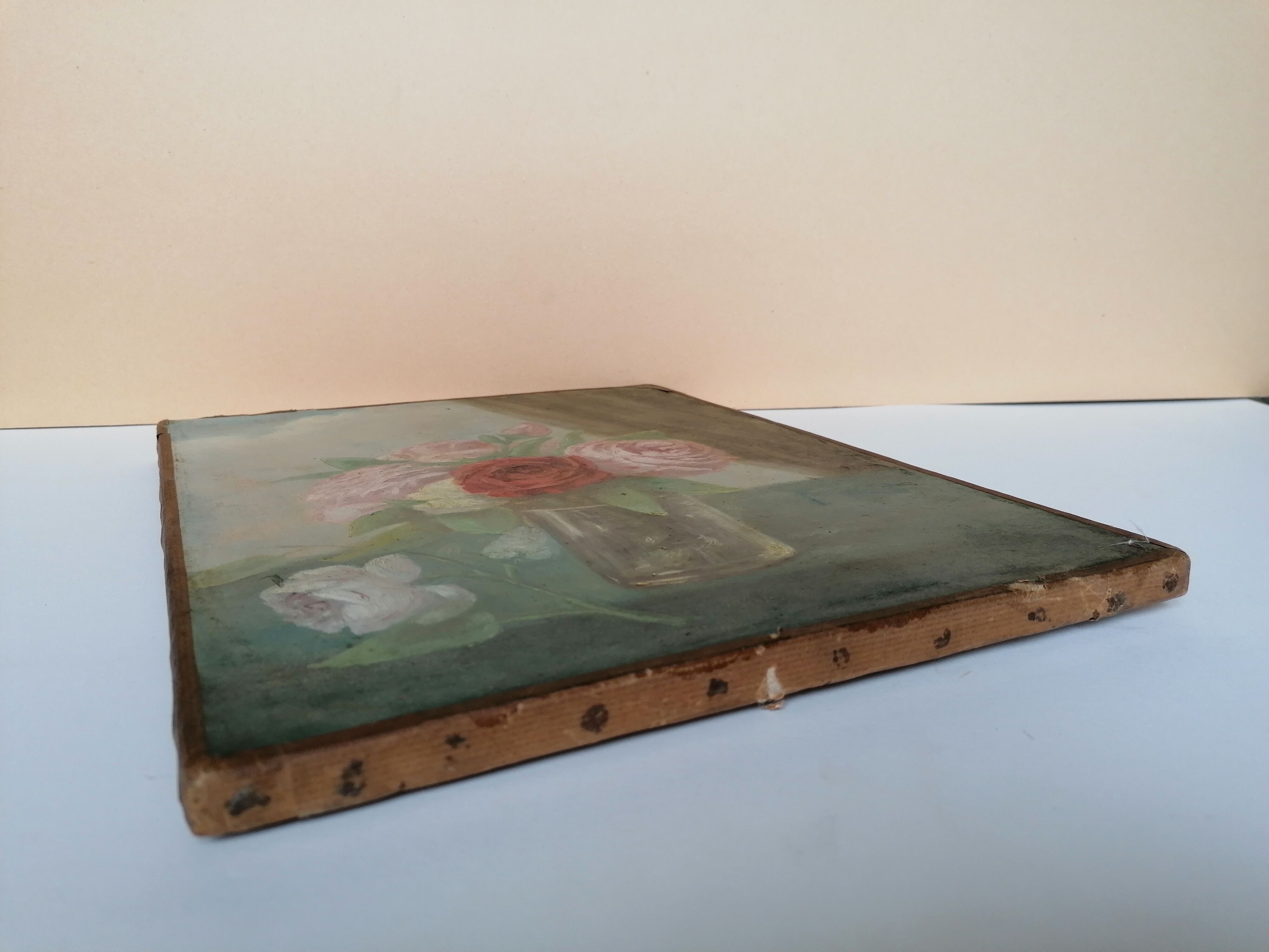 Old painting bouquet of flowers