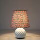 Recycled vintage lamp — twisted blue ceramic base, floral shade