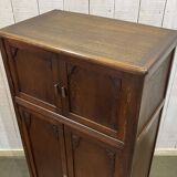 Buffet art déco en chêne - ancien meuble à tourne disque
