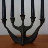 Brutalist Bronze Candleholder by Michael Harjes, 1960s