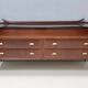 High-Quality Walnut Chest of Drawers with a Thick Glass Top, Italy