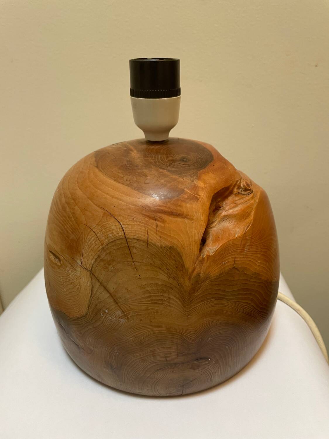 Bruce Mac Donald 1988 Carved Wood Lamp Base