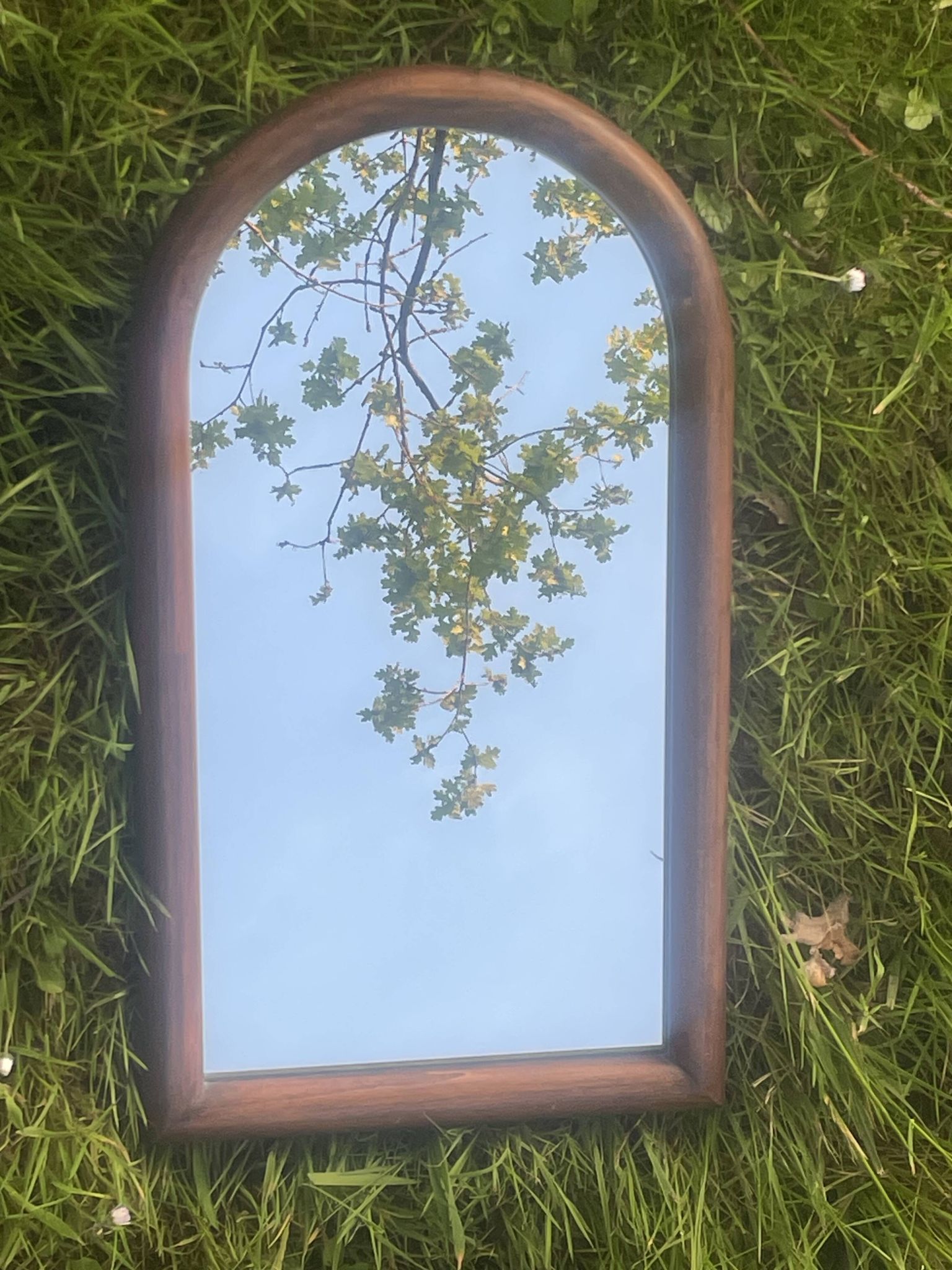 Old molded wooden mirror
