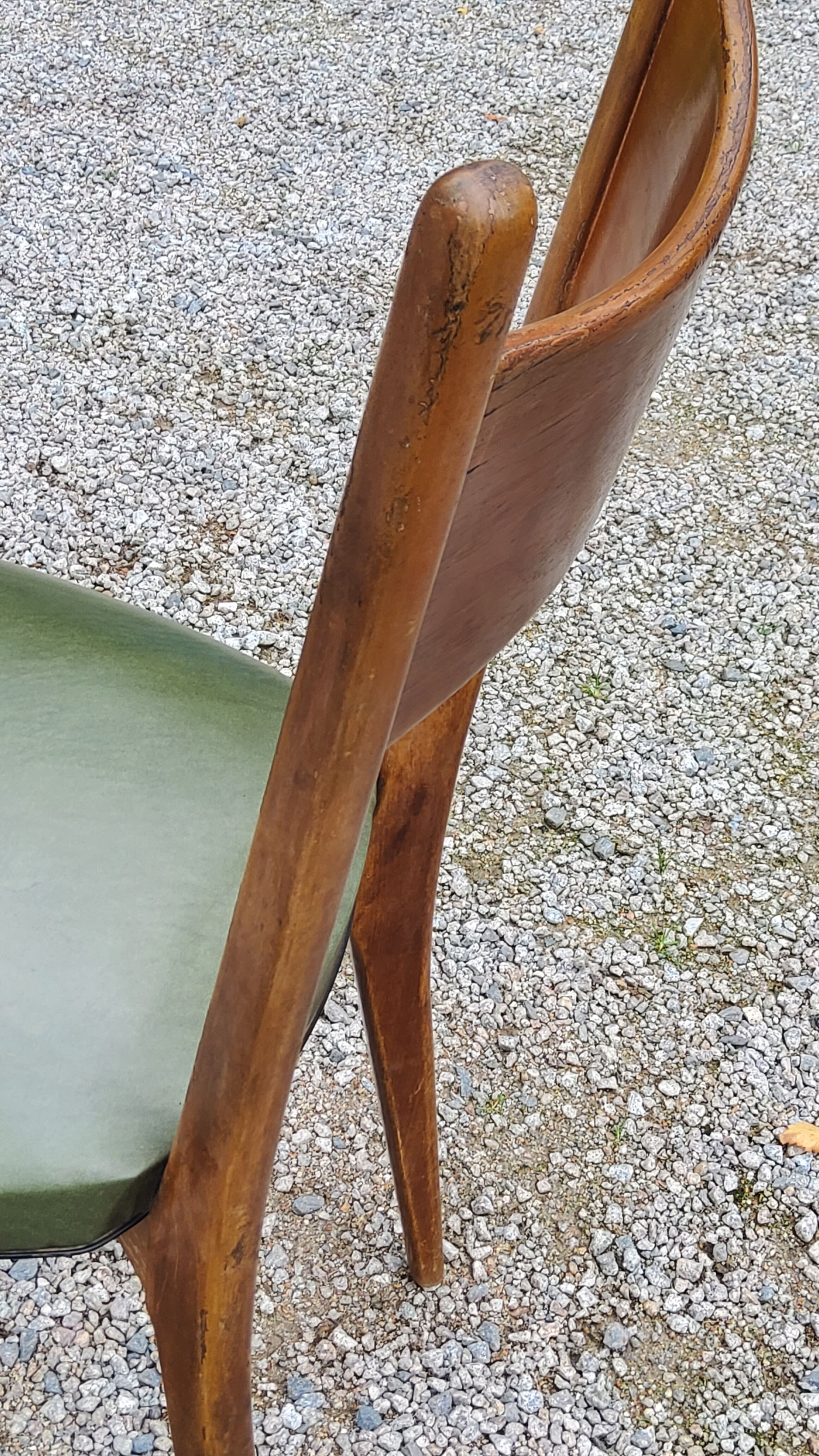 Pair of 50's Scandinavian style mahogany chairs