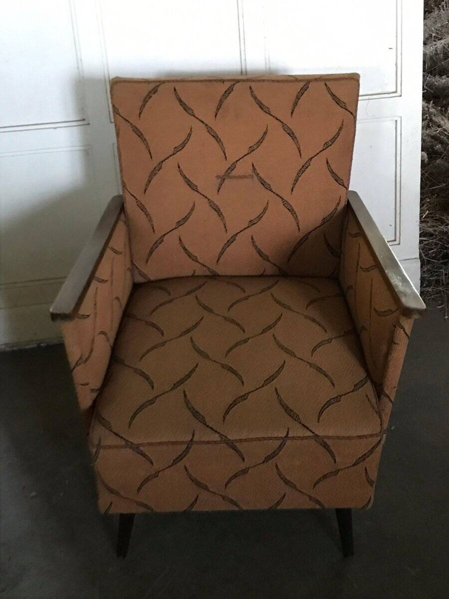 Set of 2 mid-century armchairs in walnut, brown colour - 1950s
