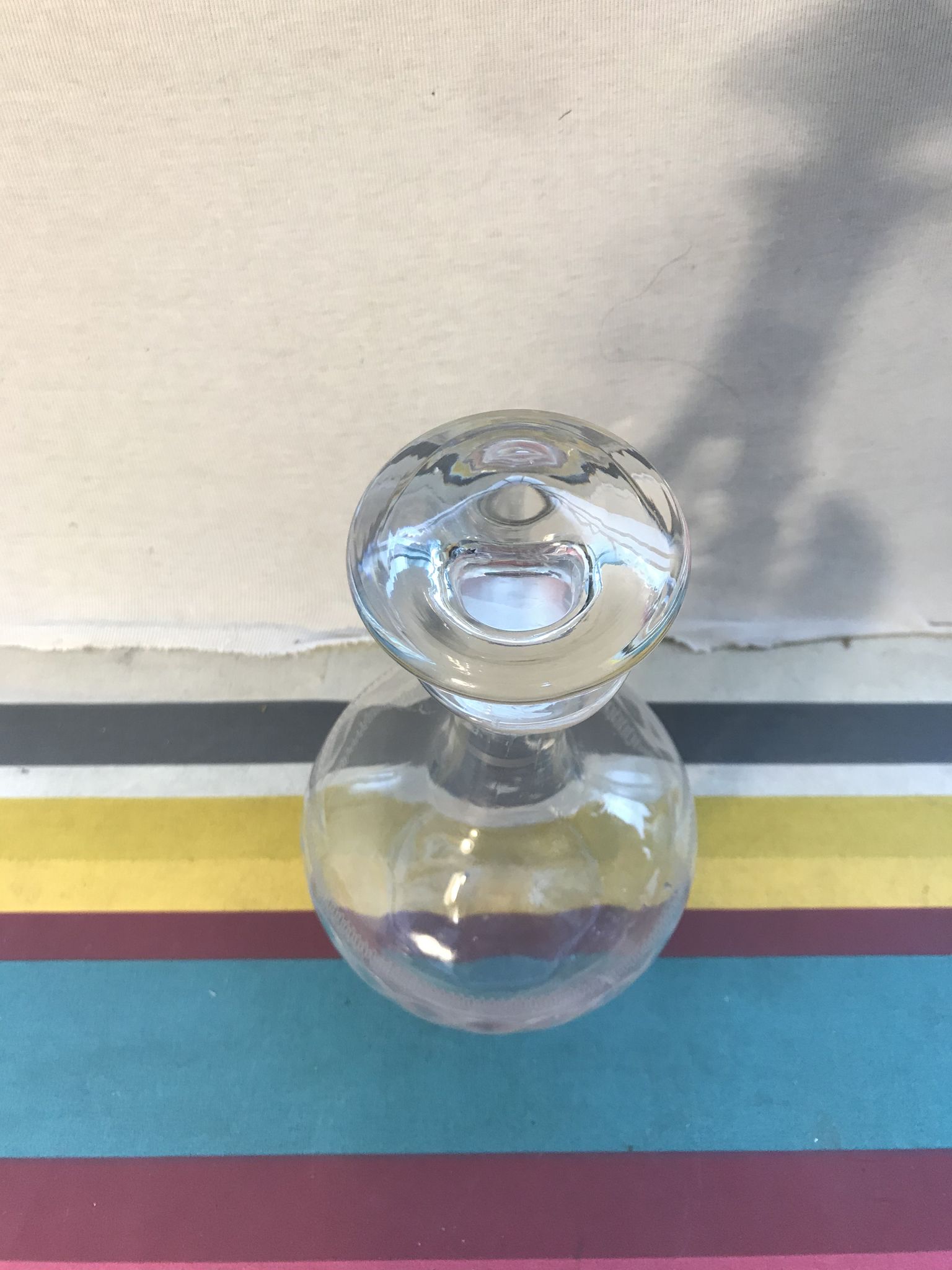 Old Carafe - Glass Bouchon Chiselled Vintage Wine Service