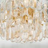 1 of 3 Palazzo chandelier in gilded brass and Murano glass, Kalmar, Austria, 1970s