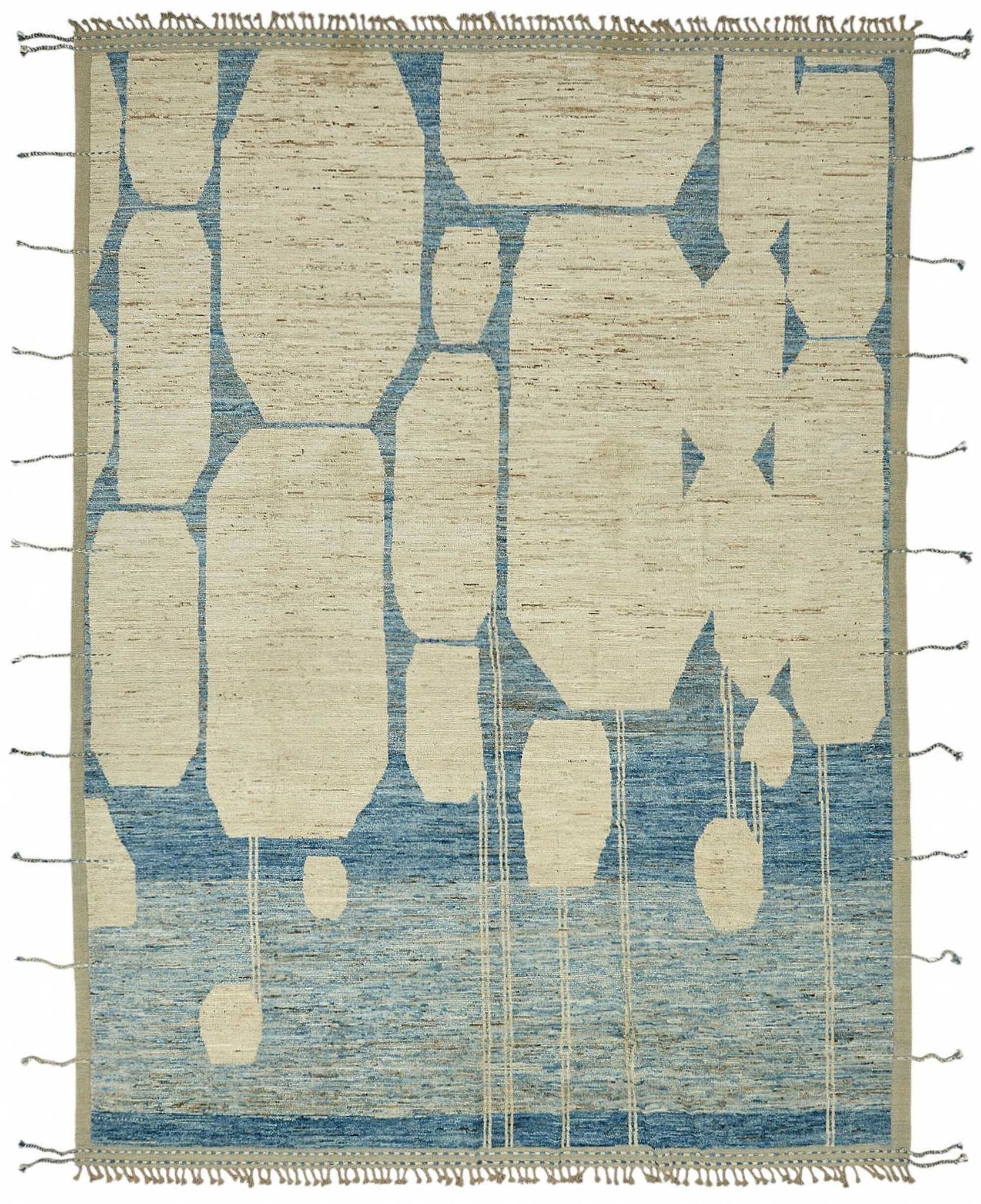 Handwoven Tribal One of a Kind 316 cm x 430 cm Beige Wool Carpet
