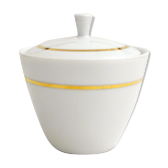 Baudour porcelain sugar, white and gold