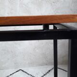 Side table or console teak and vintage metal