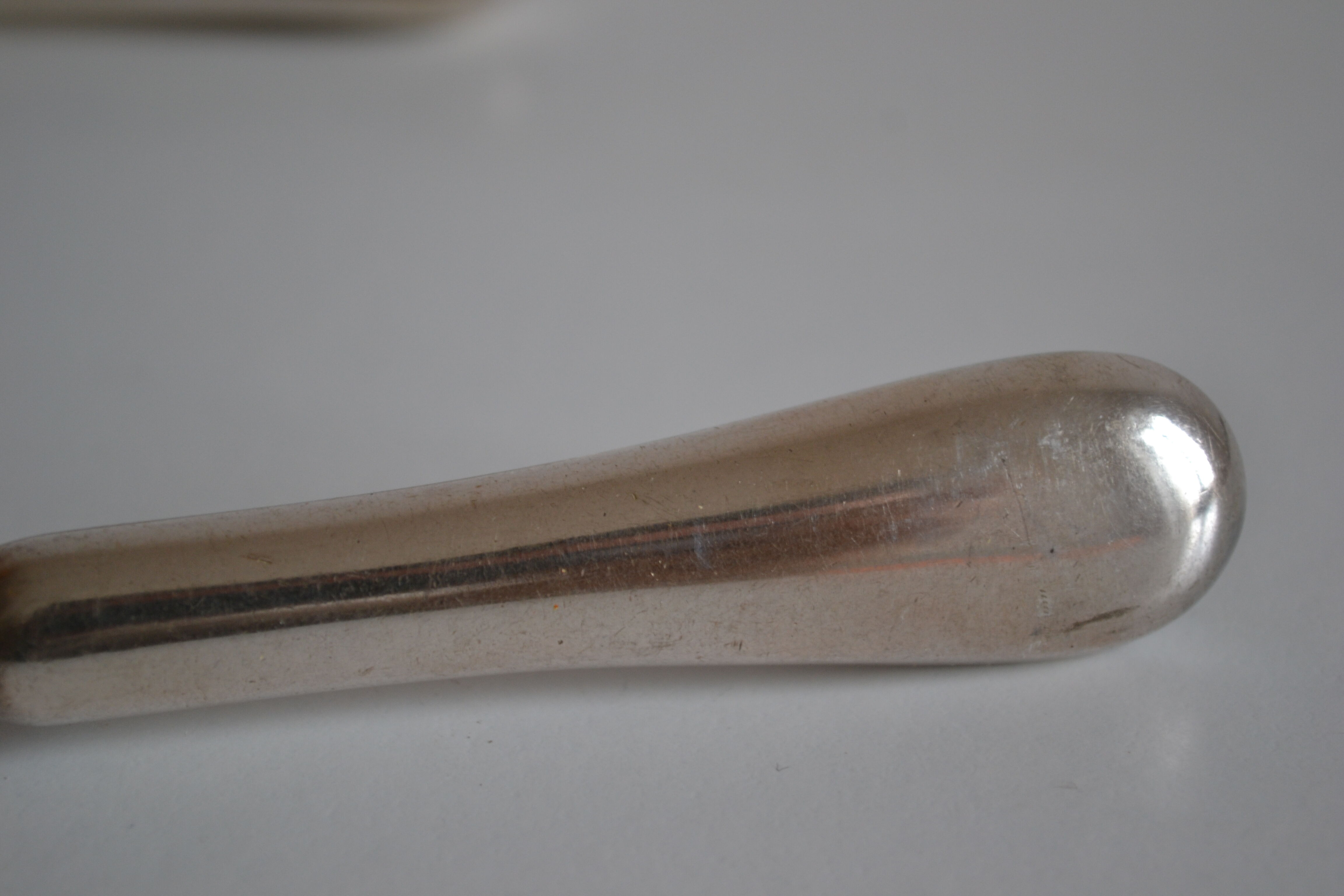 12 dessert knives old metal silver monogram