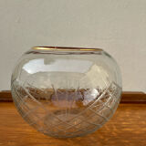 Chiseled glass ball vase