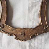 Cadre ancien en bois sculpté doré style baroque Louis XV feuillure 33 x 43