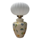 Lampe à poser fleurs en céramique globe plissé