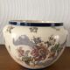 Faience pot lavallière sarreguemines floral motifs