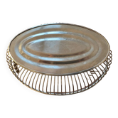 Vintage bread basket - oval shape - alfra alessi 18/10 stainless steel italy