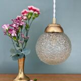 Vintage globe pendant light in molded glass