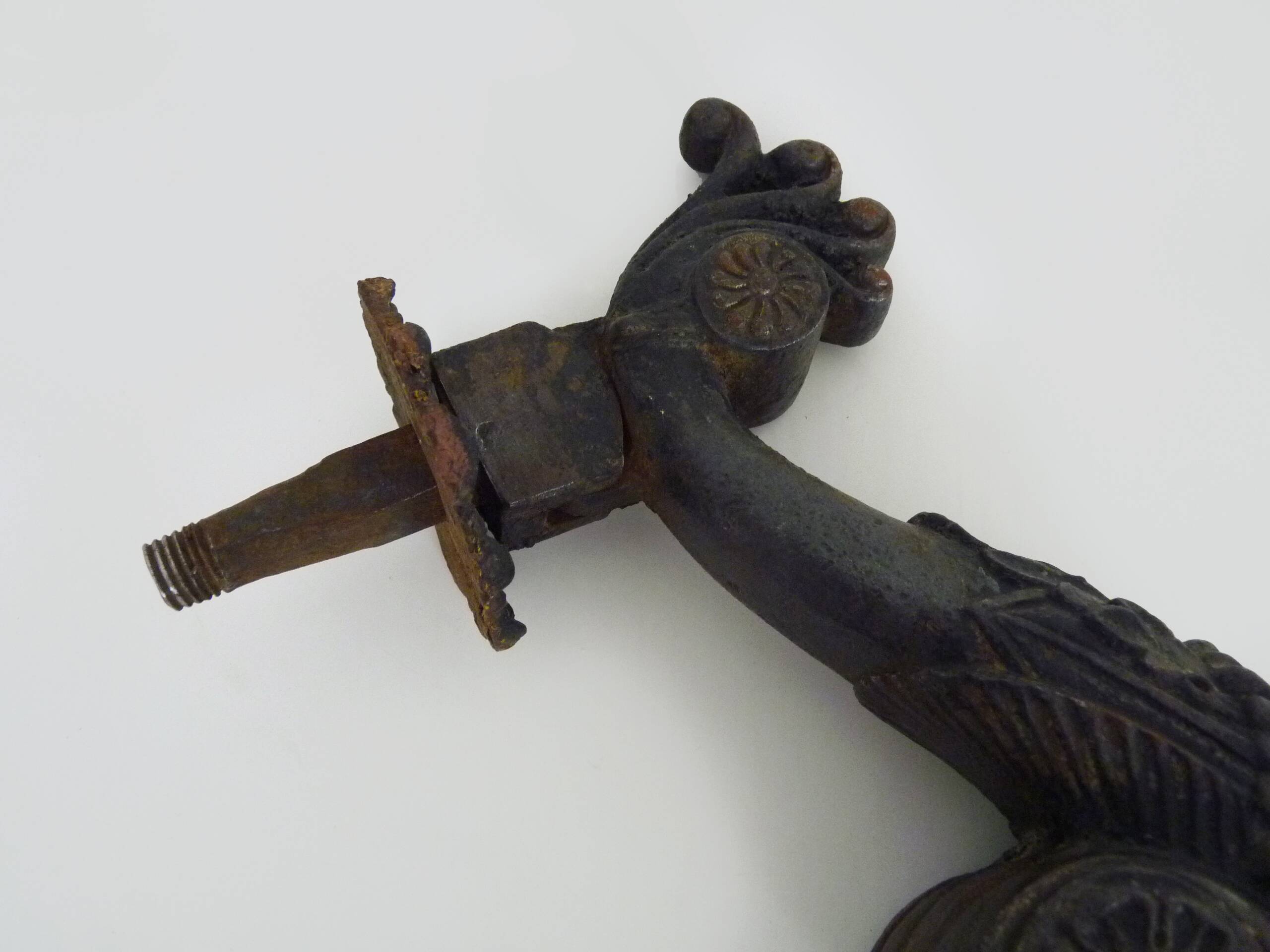 Old cast iron griffin door knocker, 19th century