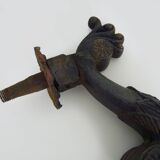 Ancien heurtoir de porte griffon en fonte, XIXème