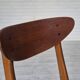 Années 1960, ensemble de 4 chaises de salle à manger danoises par Farstrup, bois de teck courbé, retapissé.