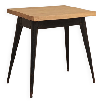 Table bistrot tolix T55 plateau chêne massif