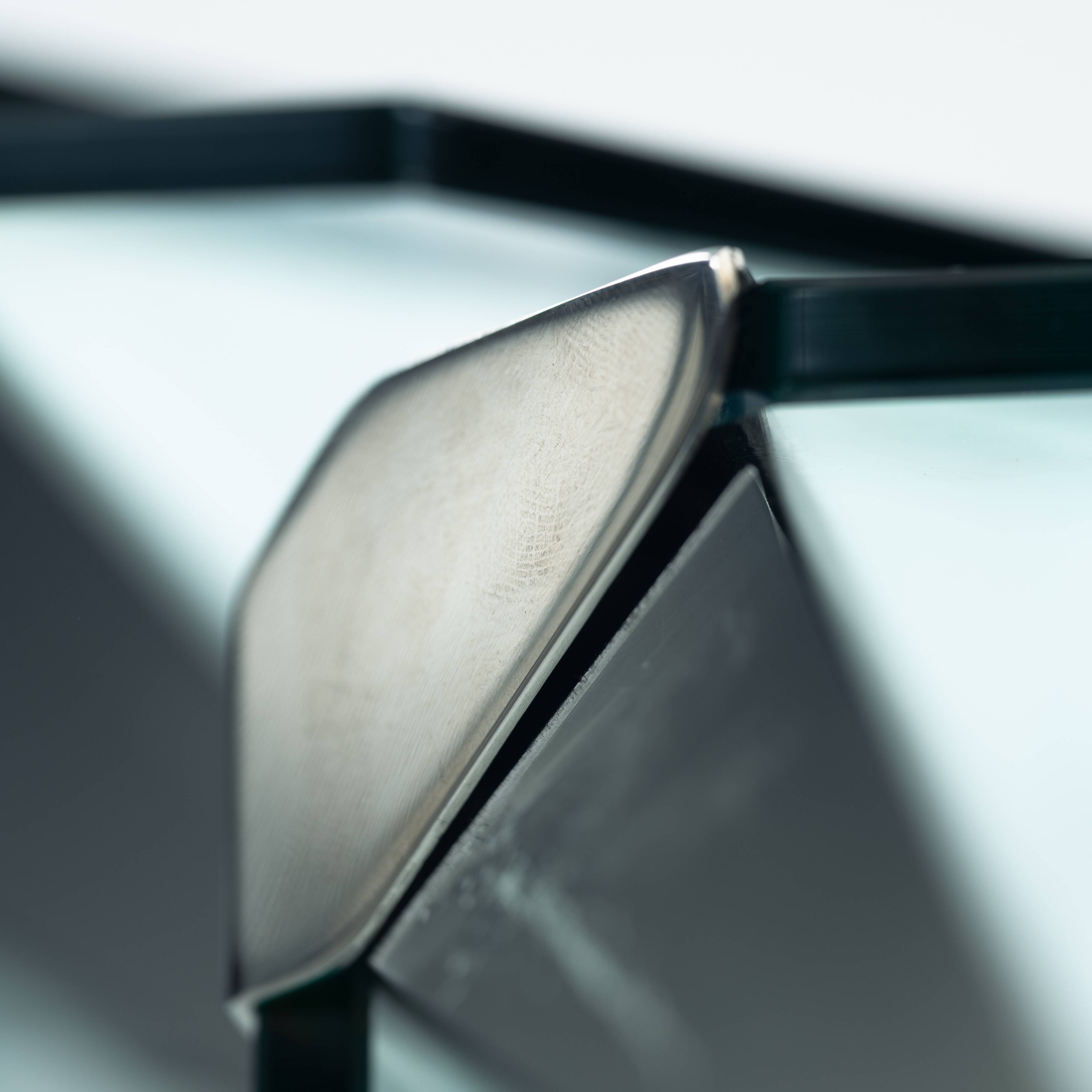 Glass & chrome Nesting Tables by Pierangelo Galotti Radice, Italy, 1970s