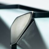 Glass & chrome Nesting Tables by Pierangelo Galotti Radice, Italy, 1970s